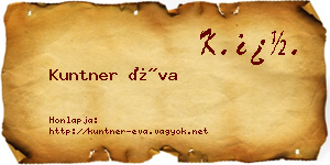 Kuntner Éva névjegykártya