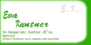 eva kuntner business card